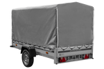 Autoaanhanger met aluminium zijwanden 264x125 Unitrailer Garden 264 KIPP ALU met H-1100 frame en grijze afdekking