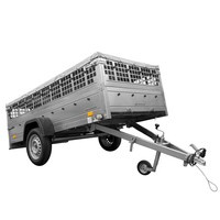 Enkelassige aanhangwagen 264x125 UNITRAILER GARDEN 264 KIPP met gaaswanden en grijs dekzeil