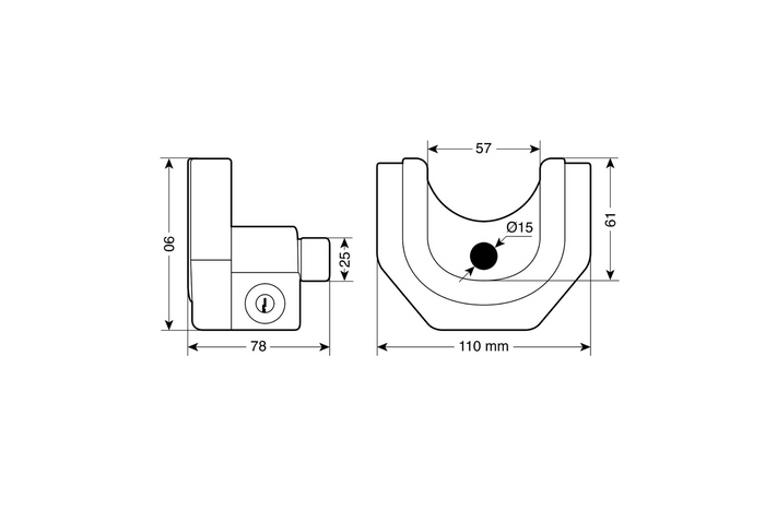 Kogelbescherming voor trekhaak LAMP 65404 universeel slot