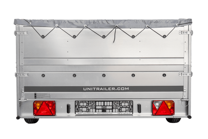 Autotrailer 264x150 UNITRAILER GARDEN 265 KIPP met opzetborden, H-0 frame en grijze huif