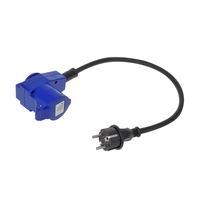 Adapter met Schuko-stekker voor CEE-haakse connector + Schuko-aansluiting Proplus 373528 kabel 40 cm