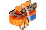 Set van vier UNITRAILER 10m/25mm/1t oranje transportbanden met spaninrichting