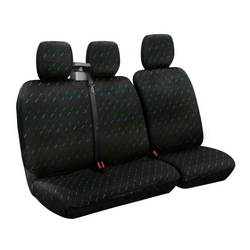 Set autostoelhoezen LAMPA Dido-2 zwart, voor bussen en bestelwagens.