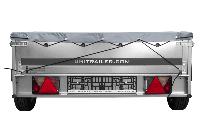 Autoaanhangwagen op veren 200x125 UNITRAILER GARDEN 201/R KIPP met H-0 frame en grijze kap
