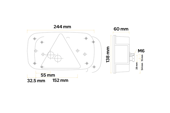 ASPÖCK Multipoint III achterlicht, 7 functies, links