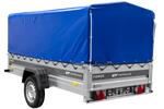 Autotrailer 264x125 UNITRAILER FORCE 264 KIPP met H-800 frame en blauwe hoes