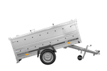 Enkelassige aanhanger 230x125 UNITRAILER GARDEN 230 KIPP met BIS-zijwanden en aluminium afdekking