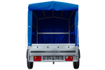 Autoaanhanger 264x125 UNITRAILER GARDEN 264 KIPP met H-1100 frame en blauwe hoes