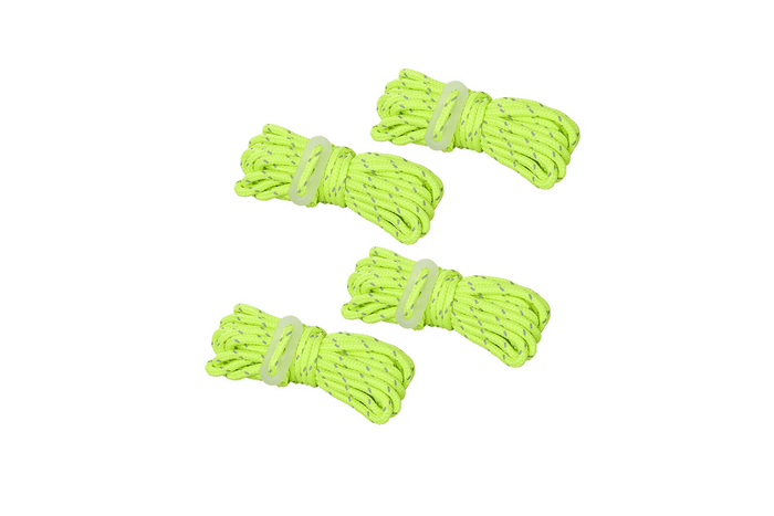 Set van vier ProPlus scheerlijnen 361802 fluorescerende lijnen voor een tent van 4 meter