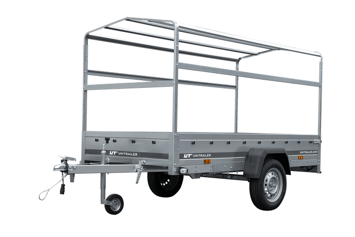 Autoaanhanger 264x125 UNITRAILER GARDEN 264 KIPP met H-1100 frame en grijze kap