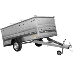 Enkelassige aanhanger 264x125 UNITRAILER FORCE 264 KIPP met BIS-zijwanden en aluminium afdekking