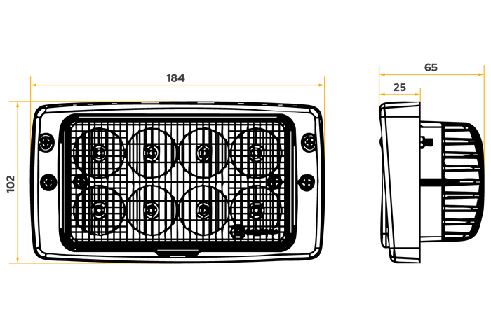 TT Technology LED werklamp reflector TT.13341-FT 8xLED 3200lm voor Fendt