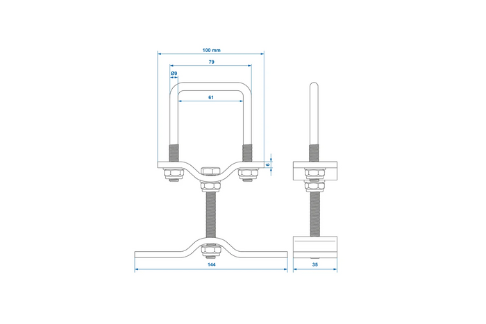 ProPlus aanhanger reservewiel montagebeugel voor profiel 60x60mm