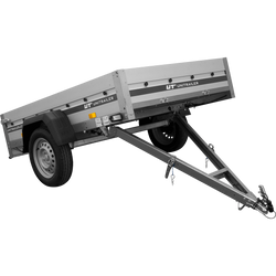 Aanhangwagen met aluminium zijwanden 200x125 Unitrailer Garden 201 KIPP ALU
