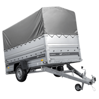 Autotransporter 264x125 UNITRAILER FORCE 264 KIPP met BIS-zijwanden, H-800 frame en grijze afdekking