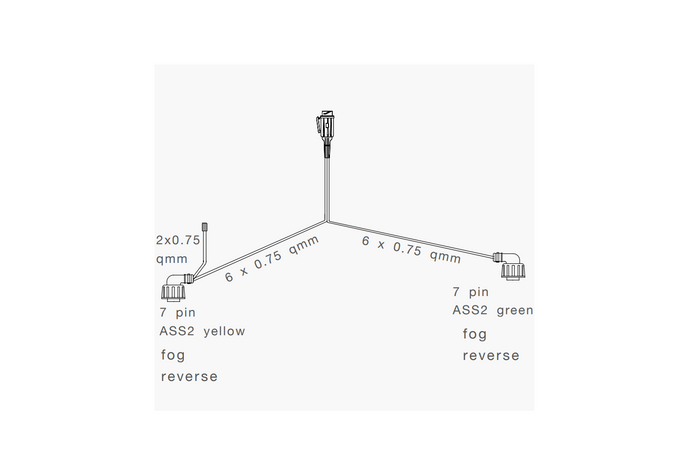 ASPÖCK elektrische installatie aanhangerkabelboom 5,5 m 13-pins bajonetstekker 2x 7-pins ASS2