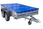 Autoaanhanger 264x150 UNITRAILER GARDEN 265/2 KIPP met H-0 frame en blauwe hoes