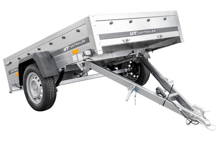 Enkelassige aanhangwagen op veren 200x125 UNITRAILER GARDEN 201/R KIPP