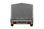 Enkelassige aanhanger met aluminium zijwanden 230x125 Unitrailer Garden 230 KIPP ALU met H-800 frame en grijze afdekking