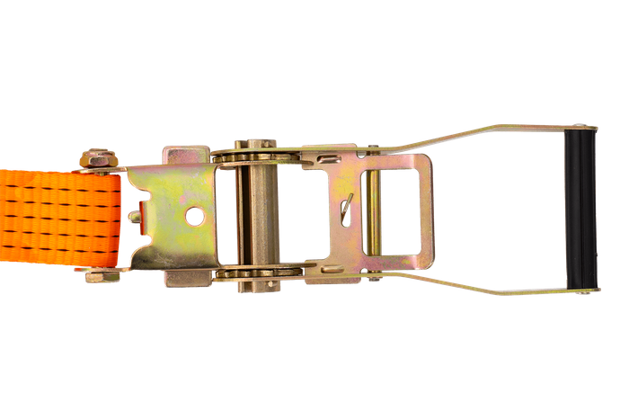 Set van vier UNITRAILER 15m/50mm/5t oranje transportbanden met spaninrichting
