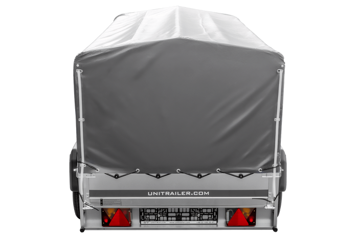 Twee-assige aanhanger 264x125 UNITRAILER GARDEN 264/2 KIPP met H-800 frame en grijze kap