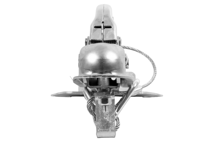 KNOTT K7.5-H+KZE7.5 kogelkoppeling met steun en kabel voor een aanhanger van 750 kg met V-vormige dissel.
