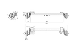 KNOTT P11359.014 VGB13 geremde as voor boottrailer 1350 kg 1500 mm 2000 mm 5x112