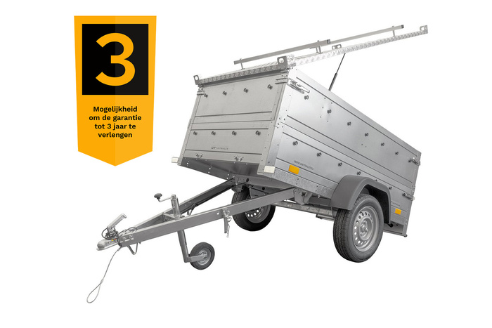Aanhangwagen met aluminium afdekking GARDEN TRAILER 200 KIPP, twee zijkanten en steunwiel