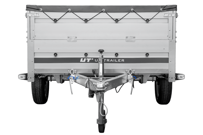 Enkelassige aanhanger met aluminium zijwanden 264x125 Unitrailer Garden 264 KIPP ALU met BIS-zijwanden, H-0 frame en grijze afdekking