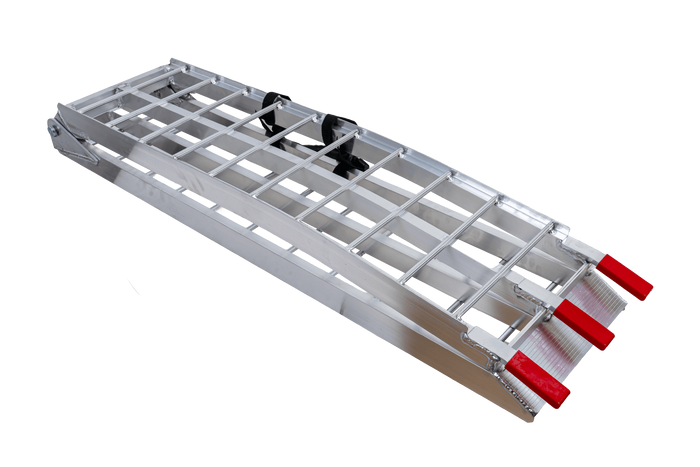UNITRAILER ALR002 opklapbare aluminium oprijplaat voor aanhanger 221 cm 340 kg met riem