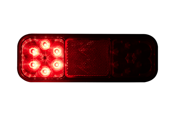 Lampa zespolona tylna (lewa/prawa), HOR 126: pozycyjne tylne, hamowania, kierunkowskaz tylny, odblask, LED 12/24 V, przewód 4x0,5 mm2, długość 2m