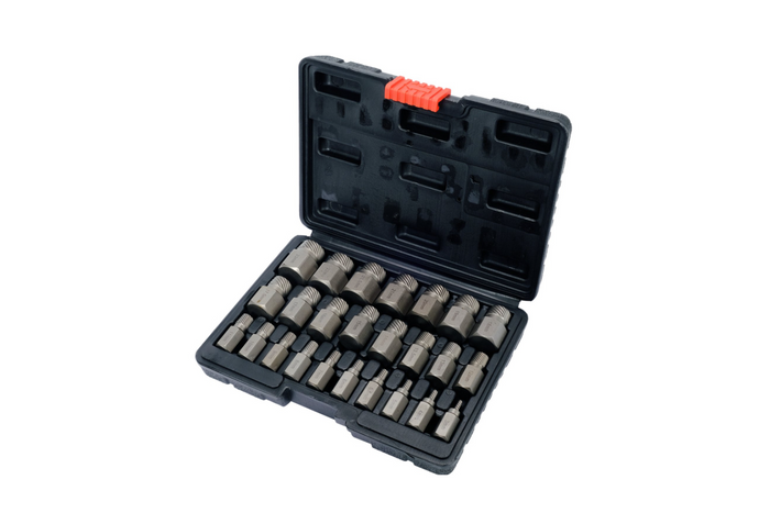 Schroefverwijderaars voor beschadigde binnenschroeven YATO YT-06034 3-23mm 25 stuks.