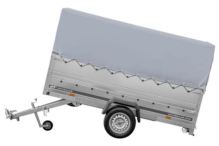 Lichte aanhangwagen 264x125 UNITRAILER GARDEN 264 KIPP met BIS zijwanden, H-800 frame en grijze kap