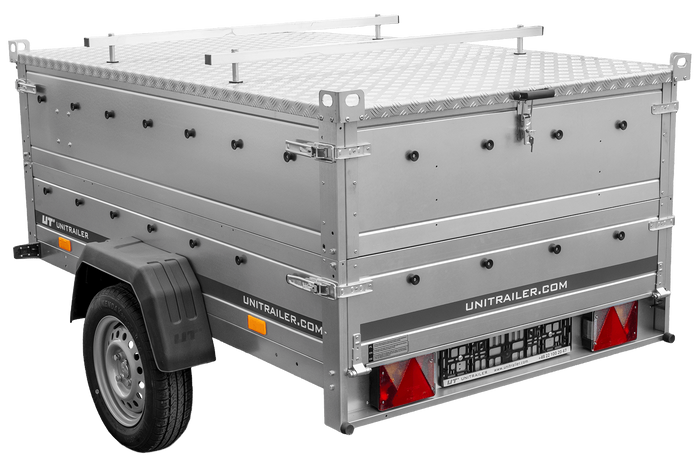 Lichte aanhanger 200x125 UNITRAILER GARDEN 201 KIPP met BIS-zijwanden en aluminium afdekking