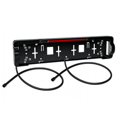 Kentekenplaathouder met LED-verlichting en ASPÖCK 12V-remlicht, kabel van 0,8 m en 1 m.