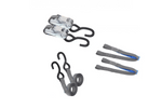 Set van twee HILLS 3m/25mm/1t transportbanden met spanner en twee 0,45m harnassen voor het vastzetten van de motorfiets