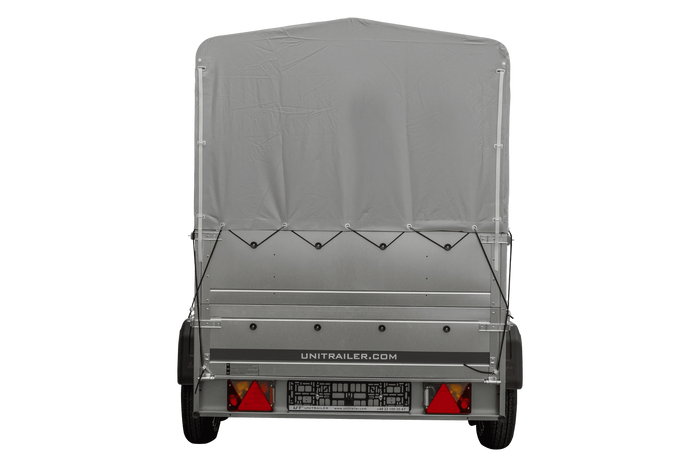 Twee-assige aanhanger 264x125 UNITRAILER GARDEN 264/2 KIPP met BIS zijwanden, H-800 frame en grijze kap