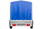 Autoaanhangwagen op veren 230x125 UNITRAILER GARDEN 230/R KIPP met H-1100 frame en blauwe afdekking