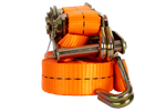Set van vier UNITRAILER 6m/25mm/1t oranje transportbanden met spaninrichting