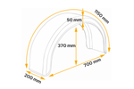 Spatbord voor aanhangwagen 13-14" DOMAR D20200 wielkast 700/200mm