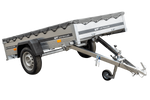 Enkelassige aanhanger 230x125 UNITRAILER GARDEN 230 KIPP met H-0 frame en grijze afdekking