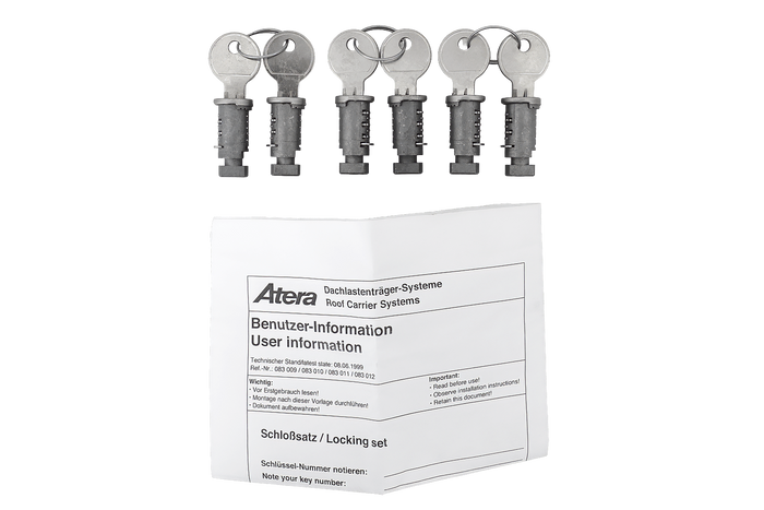 Atera slot- en sleutelset (6 stuks + 2 sleutels) 083011