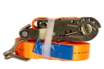 Set van vier UNITRAILER 8m/25mm/1t oranje transportbanden met spaninrichting