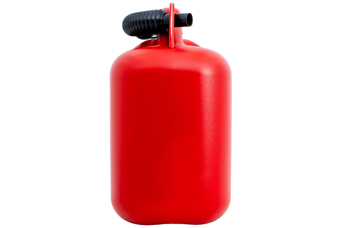 10L HERMON kunststof jerrycan met trechter, rood