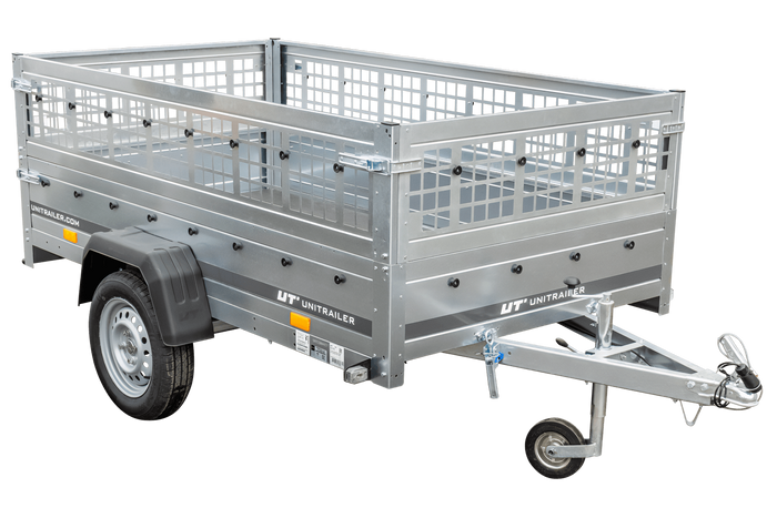 Lichte aanhanger 230x125 UNITRAILER GARDEN 230 KIPP met zijwanden van gaas