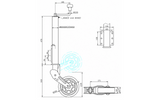 UNITRAILER automatisch neuswiel met handgreep 400 kg 60 mm 470-785 mm