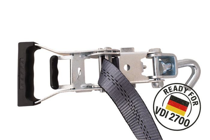 Set van vier HEFFA CARLINE 130 spanbanden voor sleepwagens wielbevestigingsbanden 2,8m/35mm/3t VDI 2700