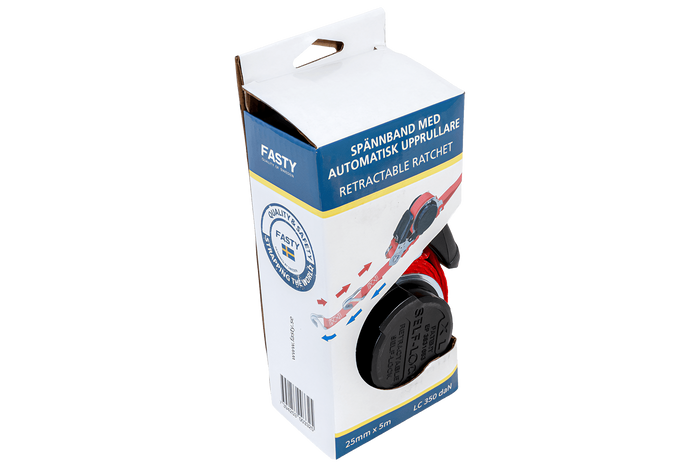 FASTY automatisch oprolbare transportband 5m/25mm/0.35t rood