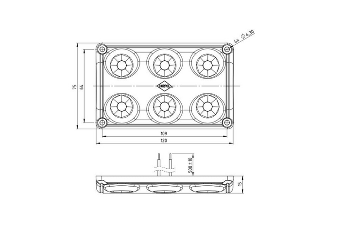 HORPOL LWD2325/CZ LED 720lm zwarte auto-interieurlamp