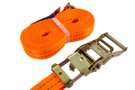 Set van vier UNITRAILER 10m/35mm/2t oranje transportbanden met spaninrichting